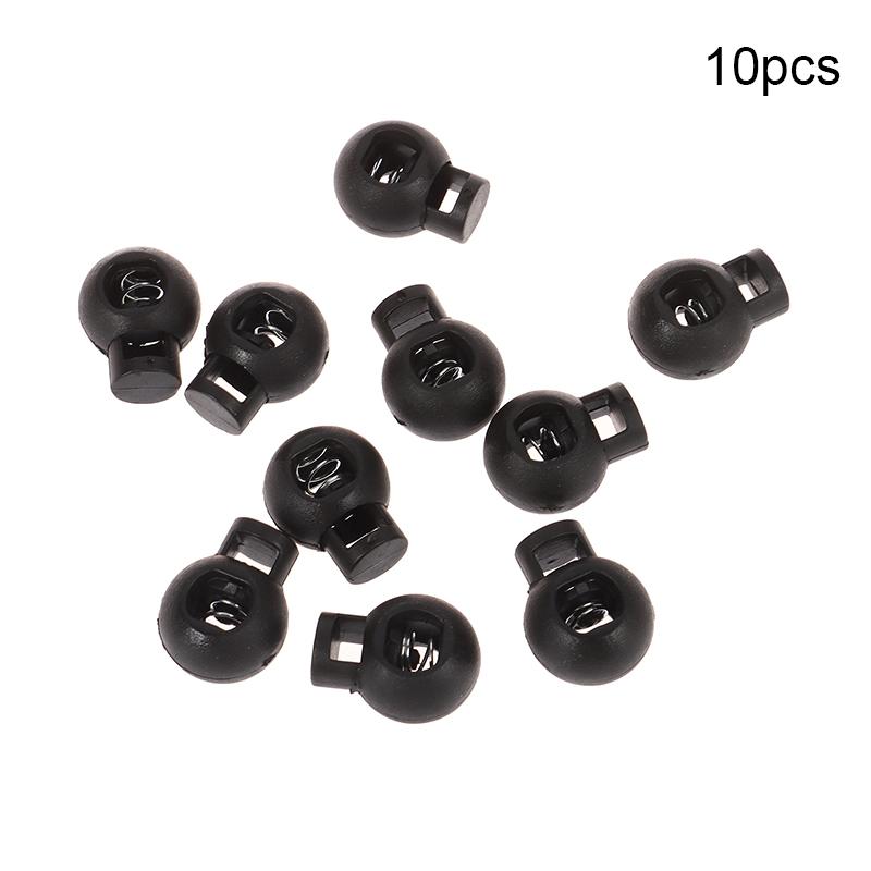 

10 шт. круглый пластиковый шариковый шнур фиксатор пружинный стопор фиксатор зажим для спортивной одежды обувь веревка шнур шнур аксессуары для рукоделия чёрный