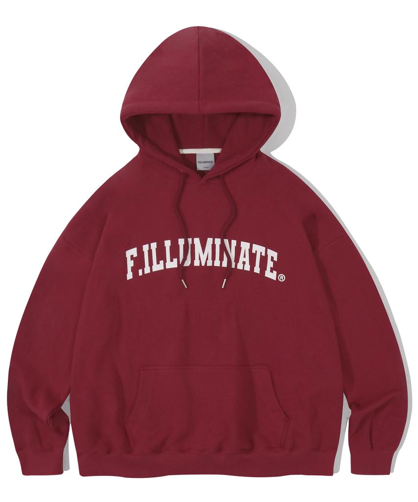 Oversized Arch Logo Hoodie - Wine