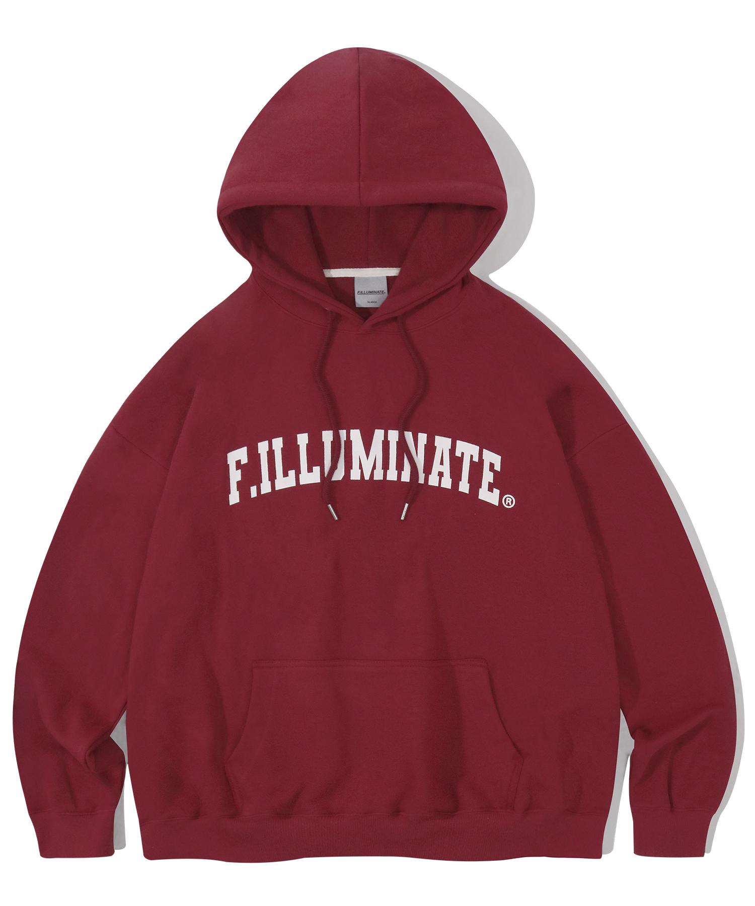 Illuminate Oversized Arch Logo Hoodie - Wine Wine/M