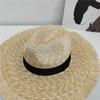 Straw Straw Hat Big Eaves Panama Rough Edge Sunshade Sunscreen Hat Export Sun Hat