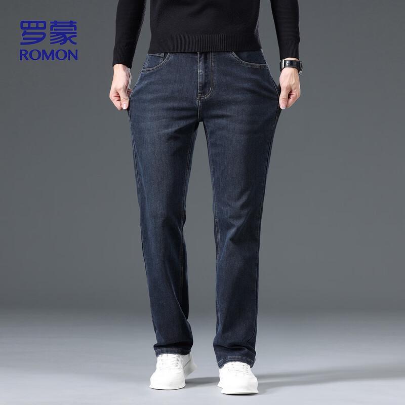 ROMON Men's Business Casual Straight-Leg Jeans