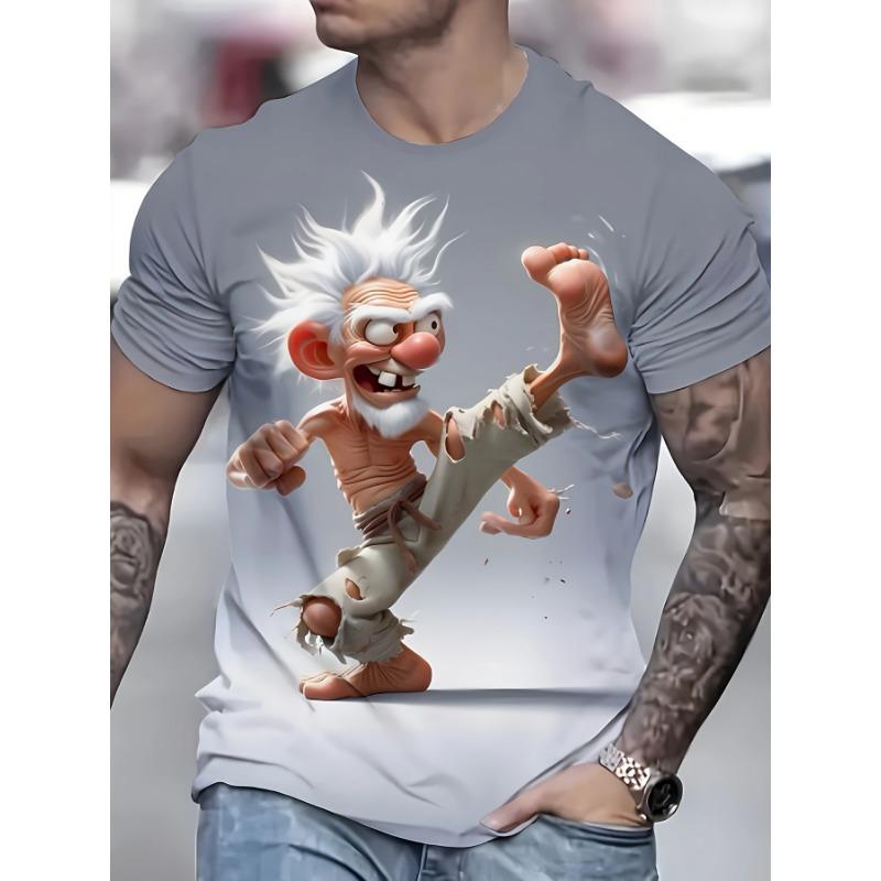 3D digital printing fashionable casual men s short sleeves S