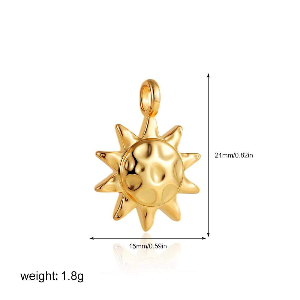 Stainless Steel Moon Star Sun Evil Eyes Pendant DIY Necklace Bracelet for Women Gold Color Mini Charms Jewelry Accessories