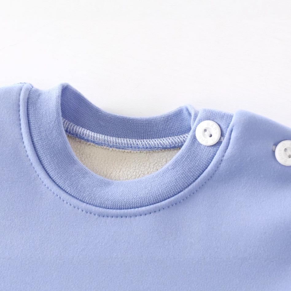 Children's Velvet Sakura Pajama Set: High-Waist, Fleece-Lined, Warm Autumn/Winter Wear for Boys and Girls