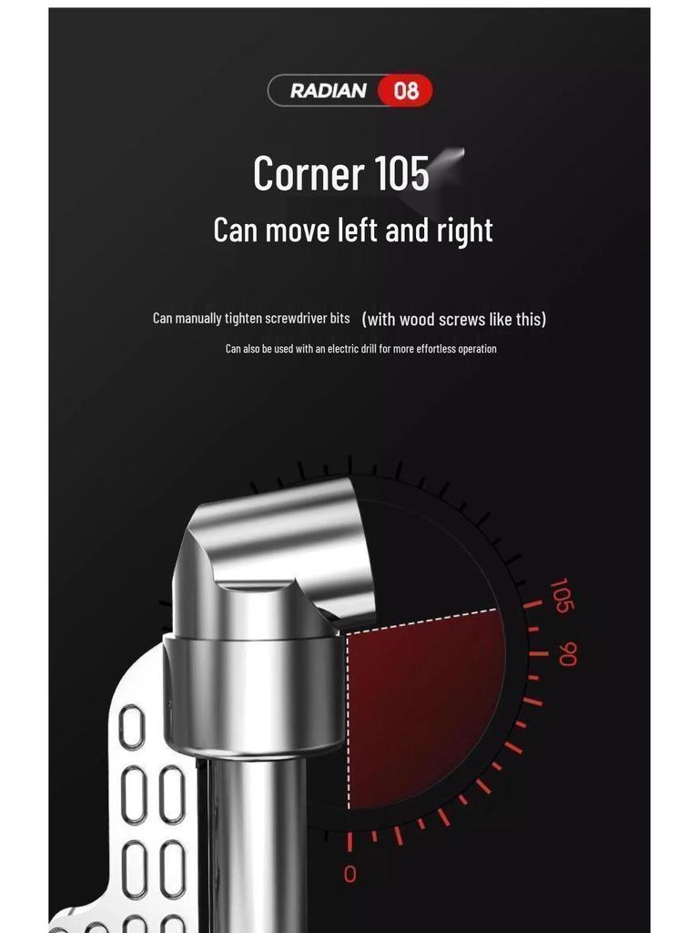 105-Grad Universal-Schraubendreherkopf mit Verlängerungsstange für enge Ecken