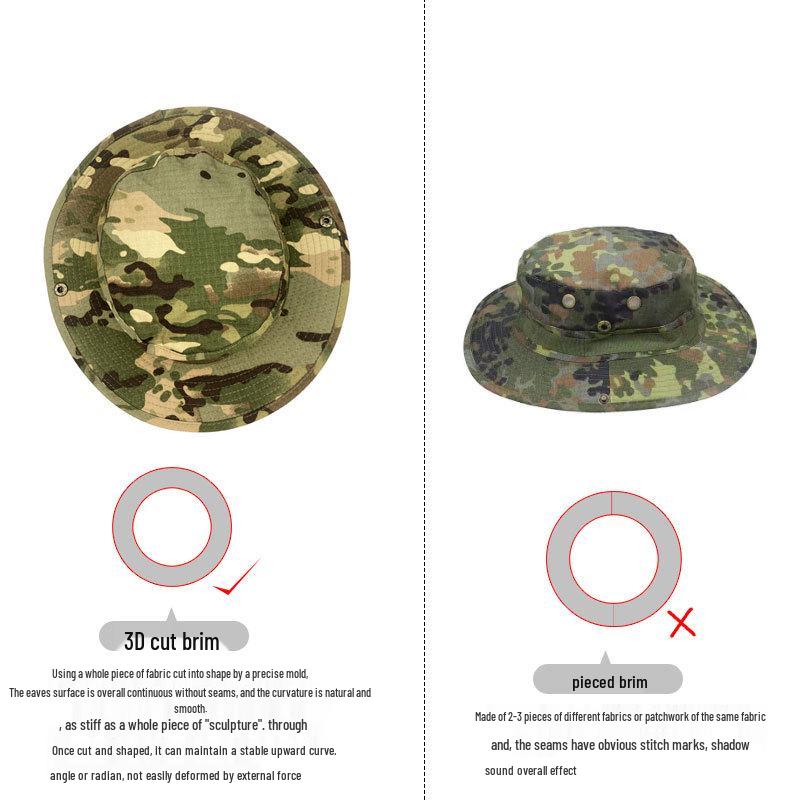 Unisex Camouflage Wide-Brimmed Sun Hat - Foldable Outdoor UV Protection