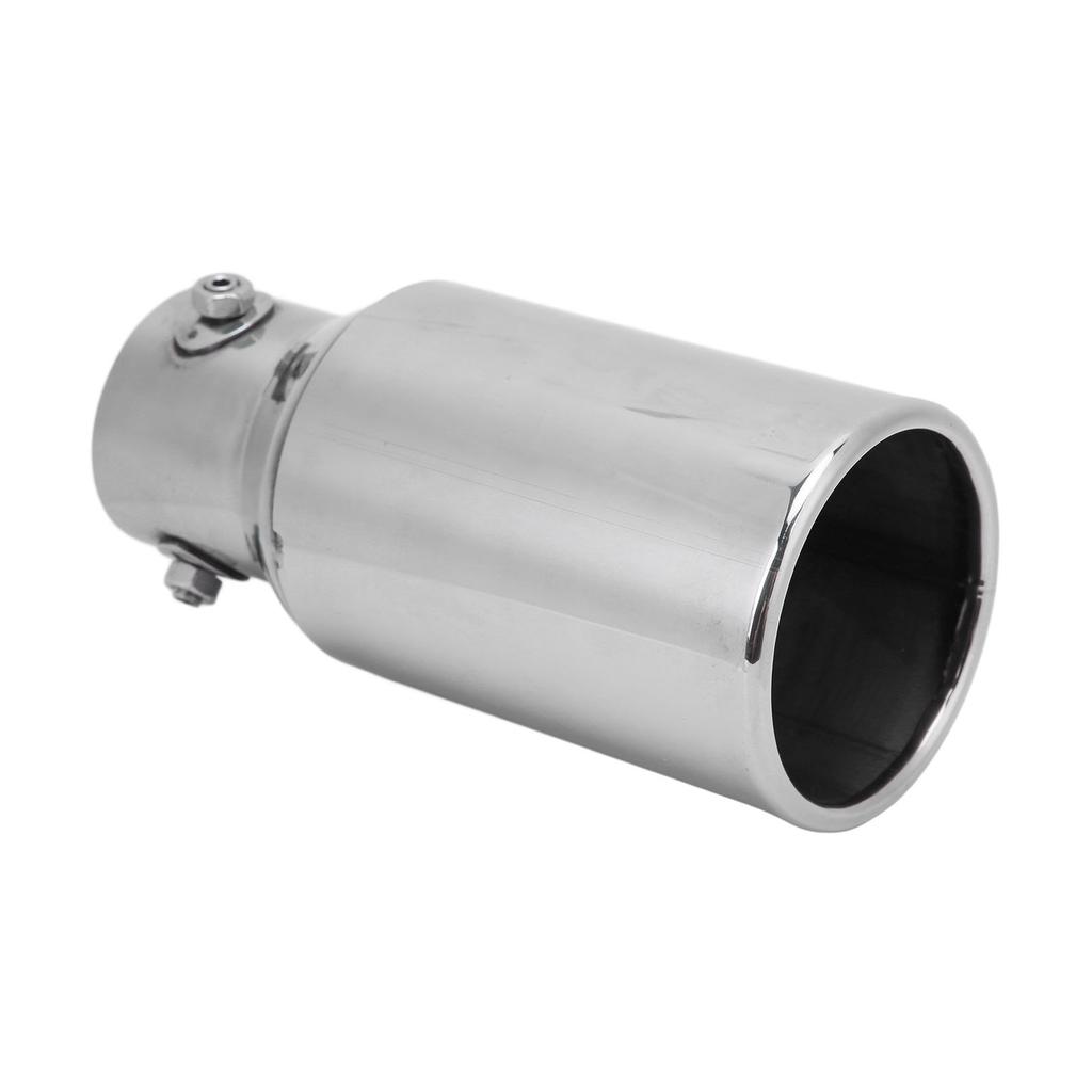 Car Exhaust Tip 60x89mm Stainless Steel Silver Mirror Polished Round Universal for Automobiles