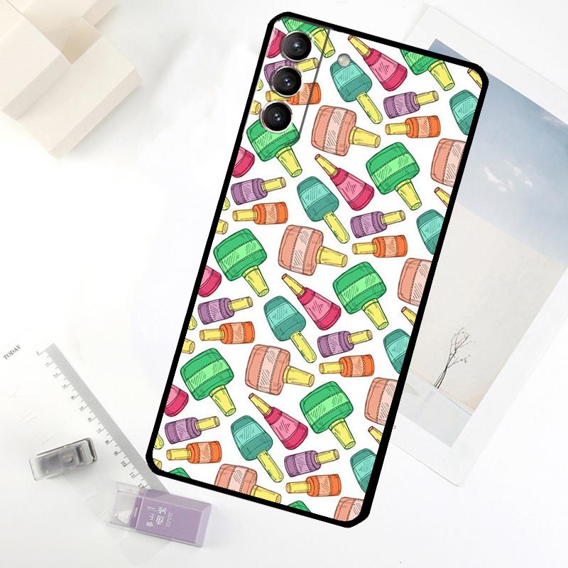 Beautiful Nail Polish Enamel Color Phone Case For Samsung Galaxy S24 FE S23 Ultra S21 S22 S25 S26 Ultra S10 Plus S20 FE Cover