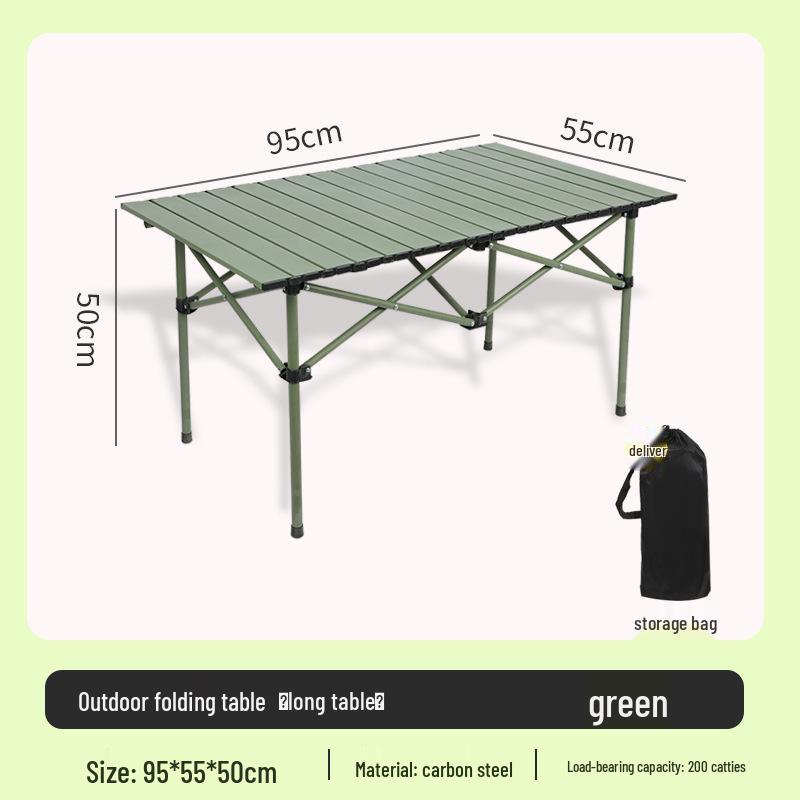 Portable Folding Camping Table - Lightweight Roll-Up for Picnic, Cooking, BBQ, and Outdoor Use