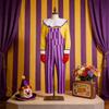 Sad Clown Cosplay Costume With Suspenders For Halloween And Stage Performances