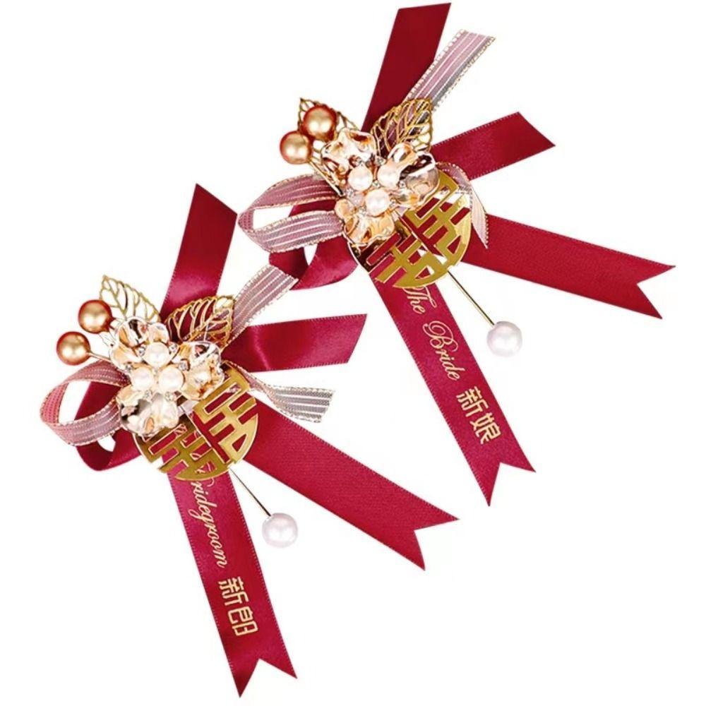 Bridesmaid Simulation Flower Wedding Corsage Groom Brooch Bride Brooch Chinese Style Corsage