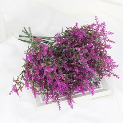 6 Bundles Artificial Lavender Flowers Fake Greenery Plants Outdoors Indoor UV Resistant Plastic Faux Bouquets for Outdoor Home Garden Porch Decoration