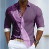 Men's Geometric Pattern Printed Long Sleeve Shirts Casual Cardigan New Button Holiday Fashion Shirts
