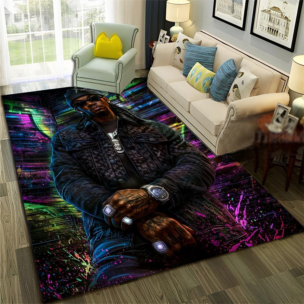 27 Style Rappers Art Cartoon Tupac Snoop Dogg Hip Hop Rug for Bedroom Living Room Sofa Home Doormat Decor, Non-slip Floor Mat