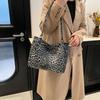 Fashionable Leopard Print Tote Bag For Women Stylish Large Capacity Pu Shoulder Bag