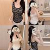 #Summer pure lace sexy slim sling vest backless versatile design integrated with chest pad