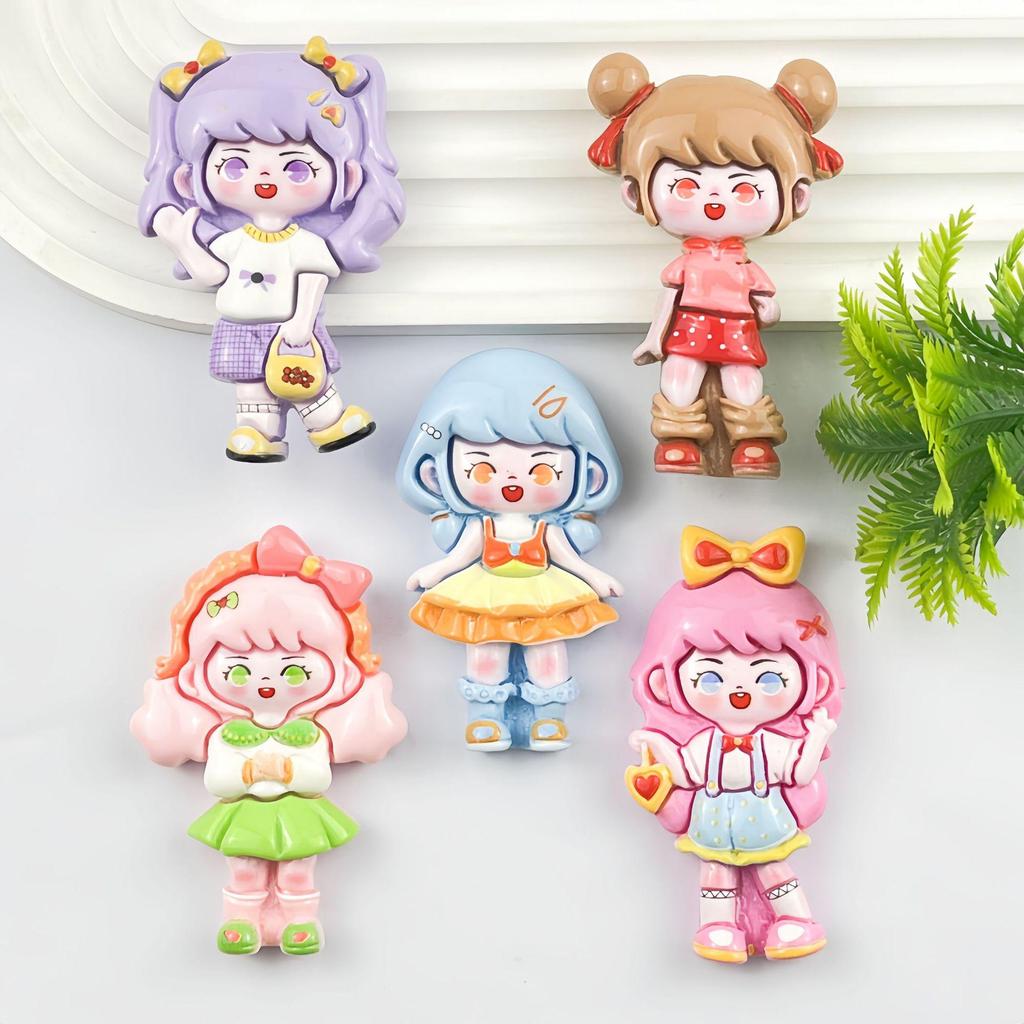 Cartoon DIY Resin Accessories: Skirt Girl Handmade Cream Glue for Hair Clips, Phone Cases, Keychains, and Crocs Buckles.