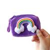 Bag Plush Keychain Rainbow Plush Purse Cartoon Coin Purses Plush Zipper Wallets Plush Card Bag
