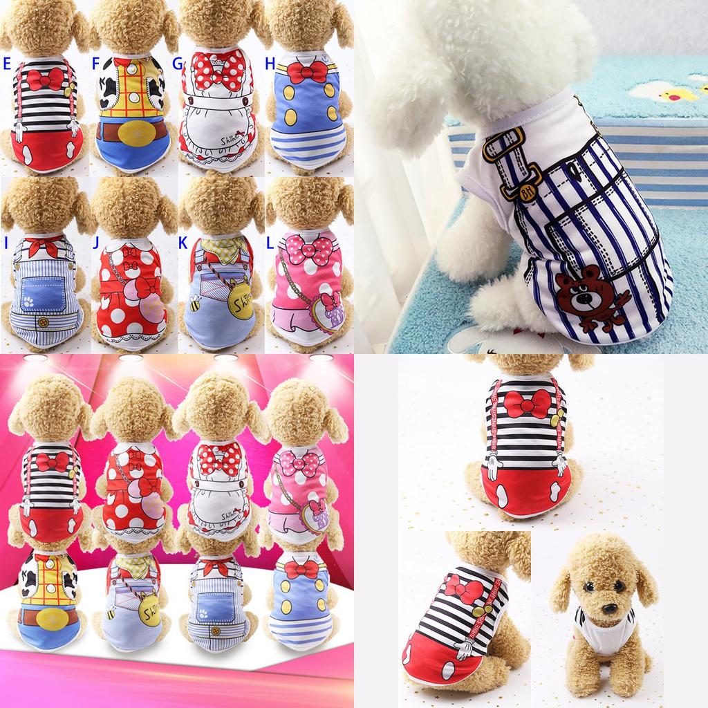 2018 Cute Various Summer Pet Puppy Small Dogs Cats Clothes Vest Tshirt Apparel