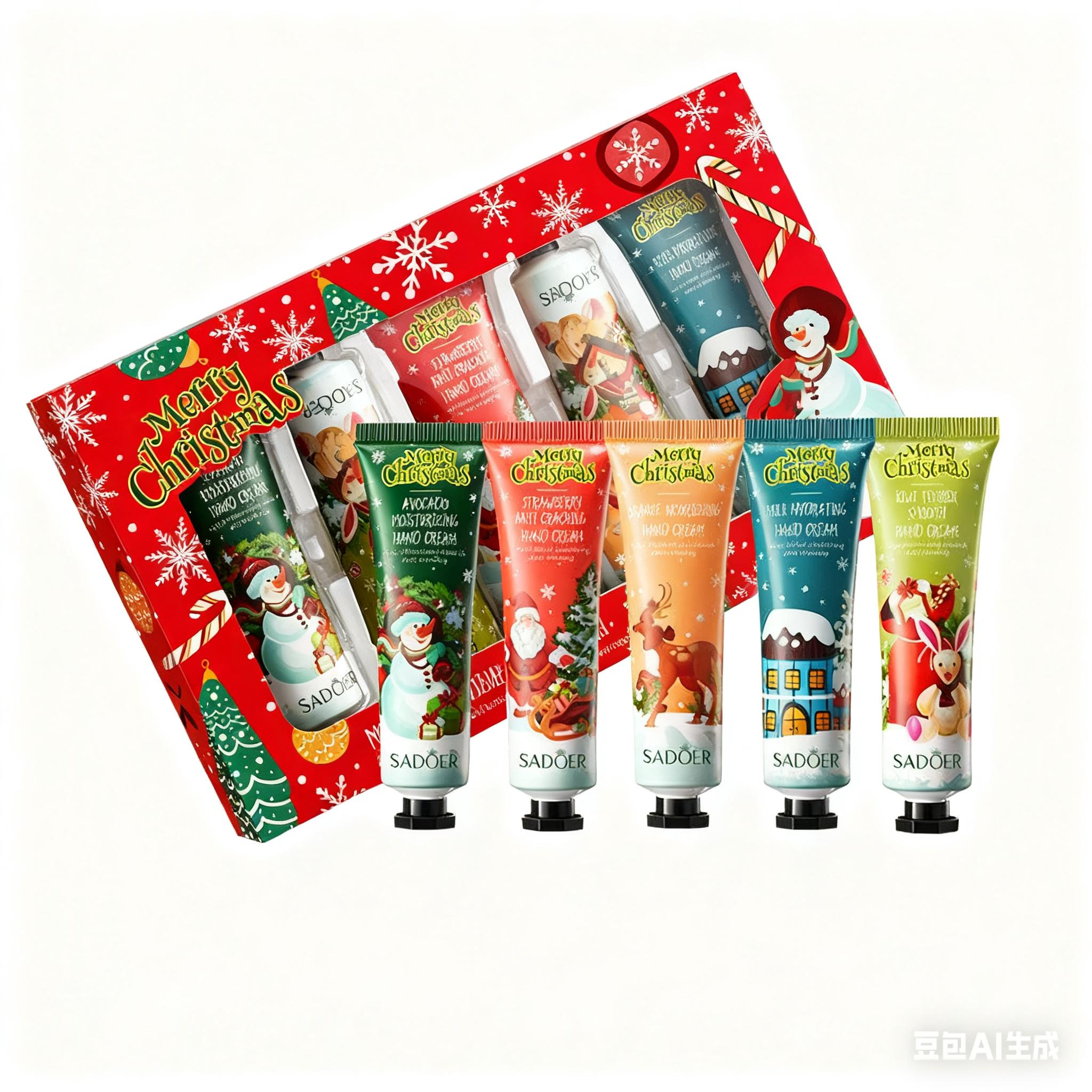 

5 шт.-Рождественский подарочный набор кремов для рук для сухой потрескавшейся кожи, глубоко увлажняющий и питающий ваши сухие шершавые руки, уменьшающий морщины на руках