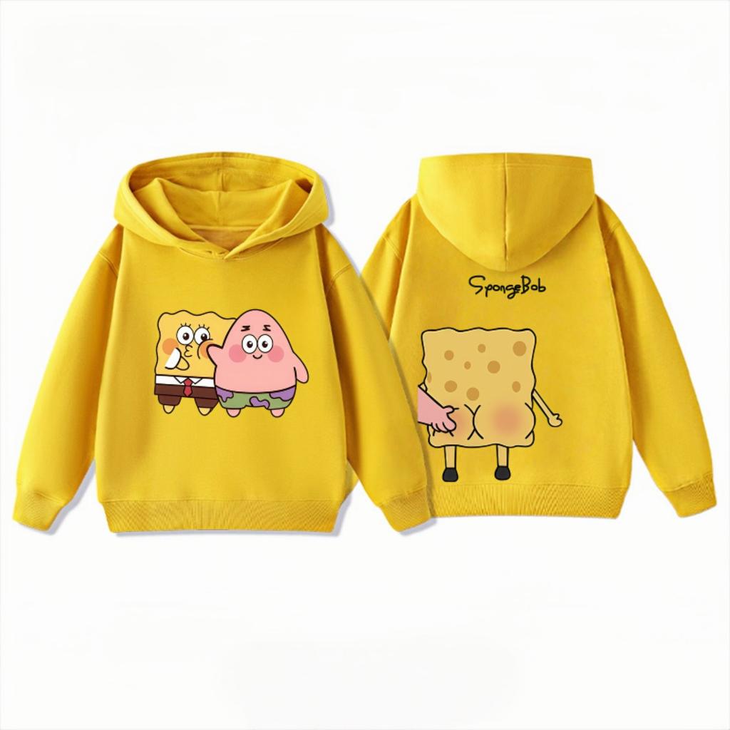 Potdemiel SpongeBob and Patrick Children's Hoodies 3-12Y, Sports Casual Cute, Autumn Winter Warm Hoodies