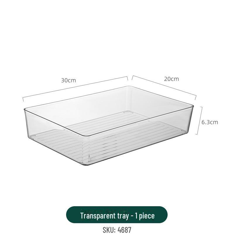 Desktop Transparent Storage Box for Sundries, Cosmetics, Stationery, Tableware with Mirror Cabinet