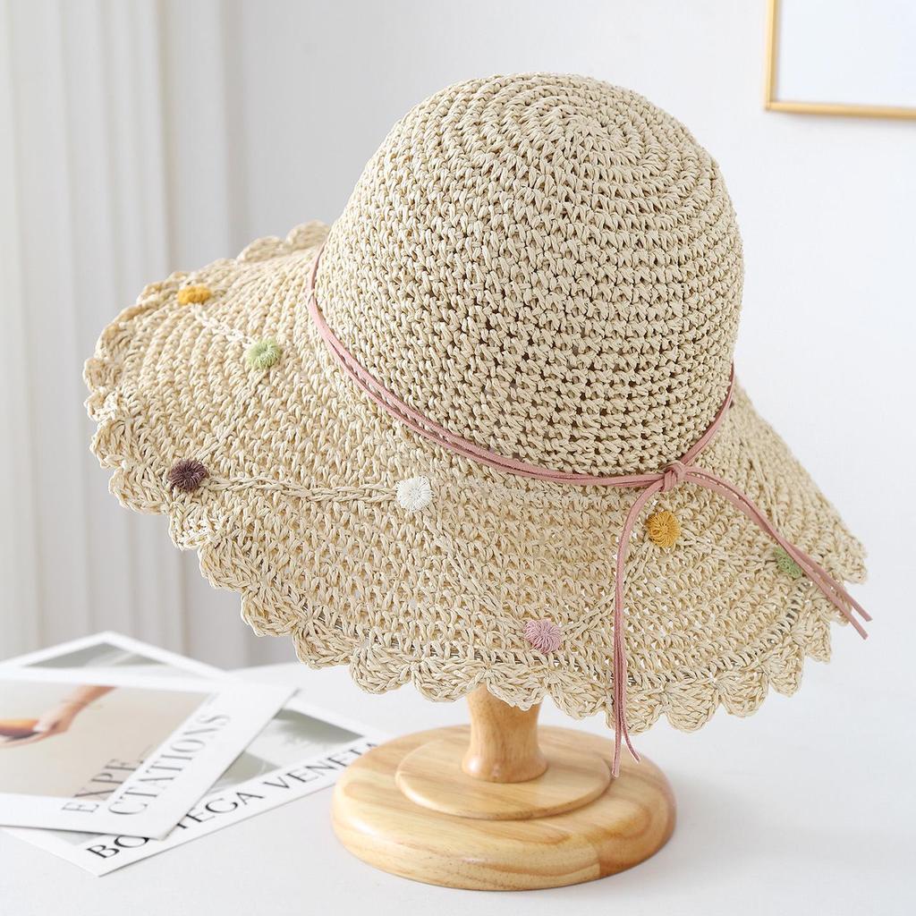Women's Large Brim Foldable Breathable Straw Sun Hat for Summer Travel & Vacation