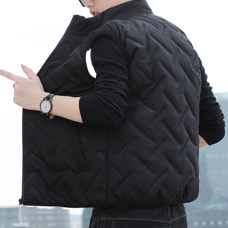 

Men s 2025 Versatile Autumn/Winter Down Cotton Vest - Thin, Warm Outerwear Shawl XL [120-135kg] чорний