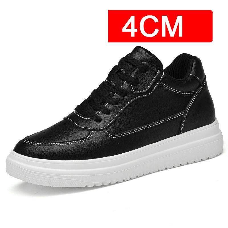 Scarpe per aumentare l'altezza invisibili da uomo, 4CM-6CM-8CM-10CM Scarpe sportive Scarpe sportive in pelle bianca per uomo Taglie maggiorate 36-46