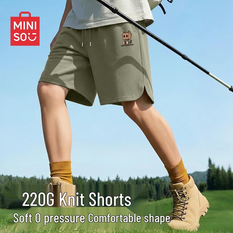 MINISO Men s Summer Japanese Style Casual Loose Knee-Length Shorts XL