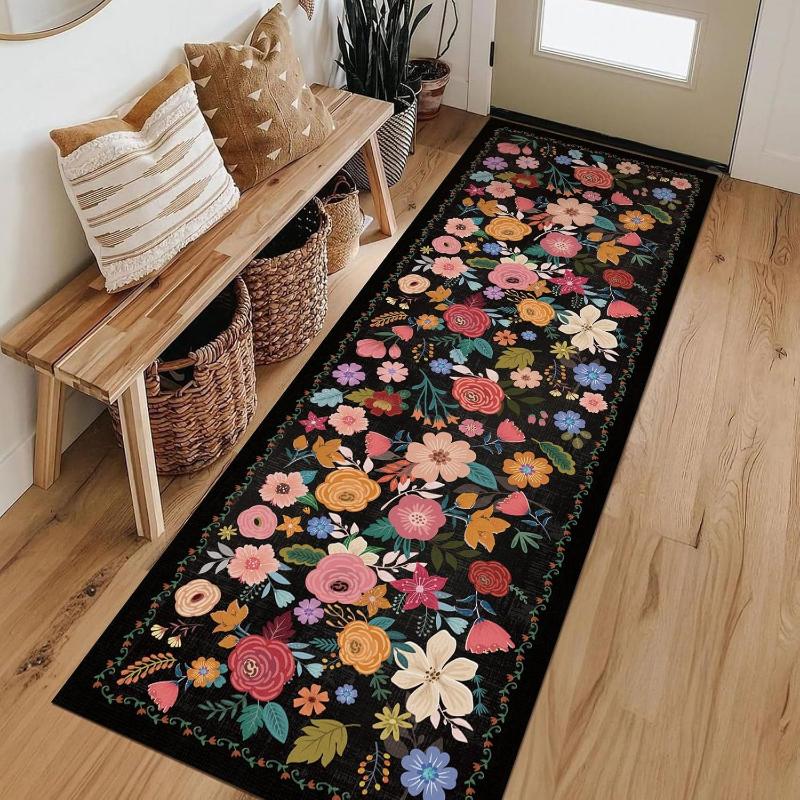 Covoare în Stil Boem pentru Sufragerie Model cu Flori Decor Dormitor Covor Gros Lavabil Covor de Podea pentru Lounge Pufoasă Moale Covor pentru Studiu