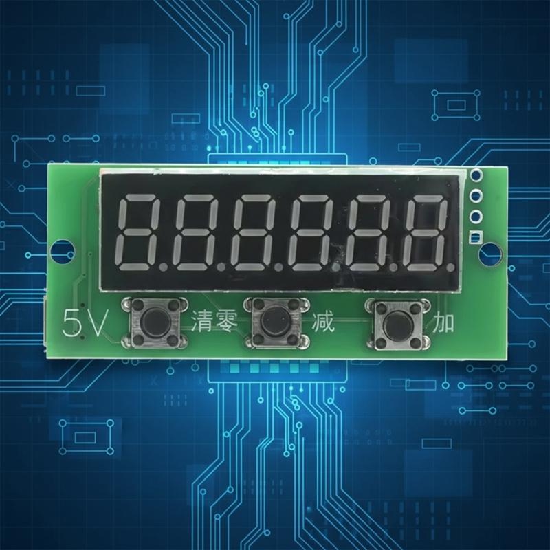 5V 6 Digital Red Digital Counter Module For Addition And Subtraction With Memory From 0 To 999999 Data Retention