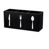 Acrylic Desktop Organizer 3 Compartments Pen Holder Silverware Knife, Fork and Spoon Cutlery