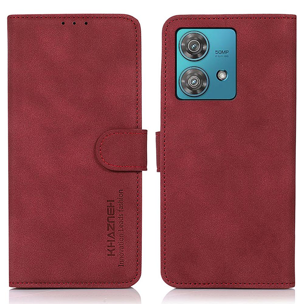 KHAZNEH For Motorola Moto G84 5G Case Textured Leather Wallet Stand Phone Cover