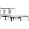 Metal Bed Frame with Headboard Black 150 X 200 Cm