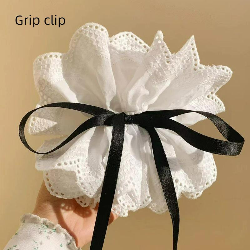 Französisch-Stil Weiße Blume Spitze Pferdeschwanz Haarnadel Für Damen Mädchen Süße Haar-Klammern Kopfschmuck Mode Vielseitige Haar-Accessoires