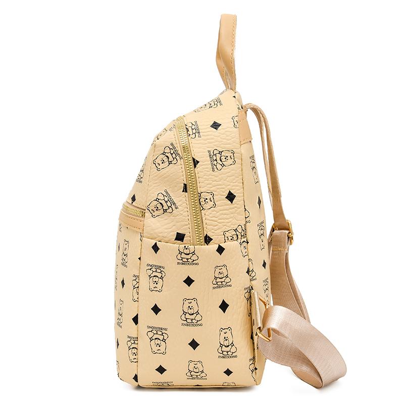 Print Rucksack Große Kapazität Umhängetasche PU Damen Reisetasche