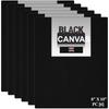 Variety Canvas 6 Pieces 8 X 10 Inch A4 Black Canvas Boards For Painting, Artist Canvas Panels Set