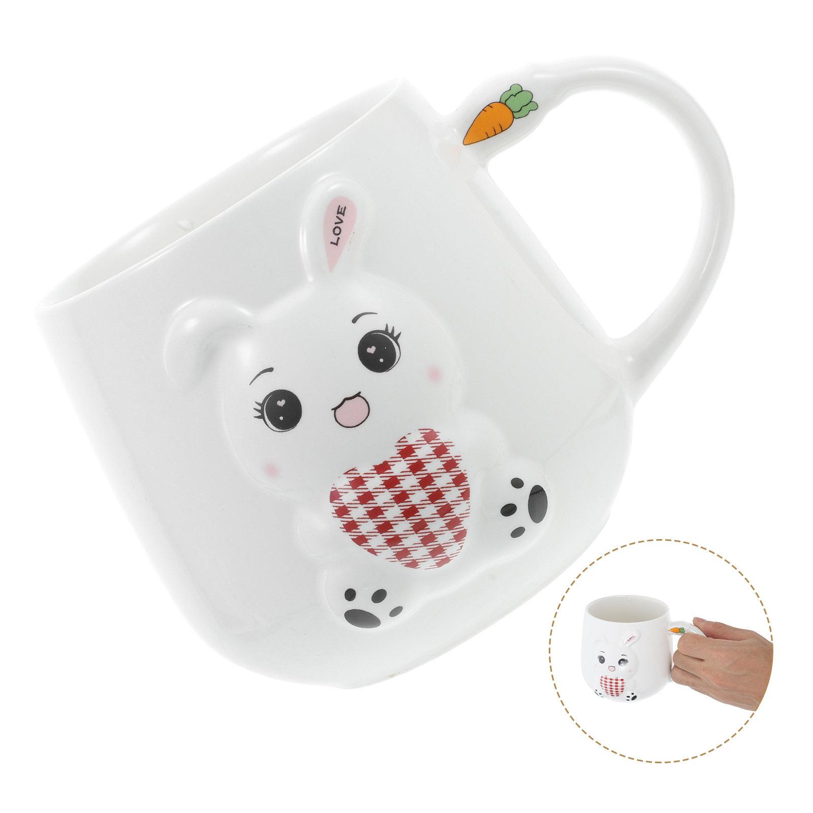 

Ceramic Water Cup Animal Mug Hare The Office Gifts with Handle Cute Mugs Coffee Funny other