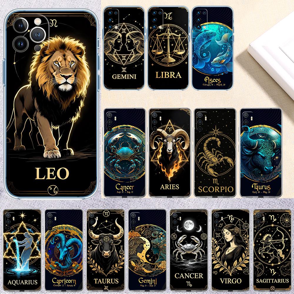 12 Constellation Card Transparent Phone Case for LG K22 K30 K40 K40S K41 K42 K50 K50S K51 K51S K52 K61 K62 K71 K92 Q61
