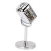 Retro Microphone Props Simulation Classic Fake Vintage Microphone Prop Model for Bar Decoration Electroplated Silver