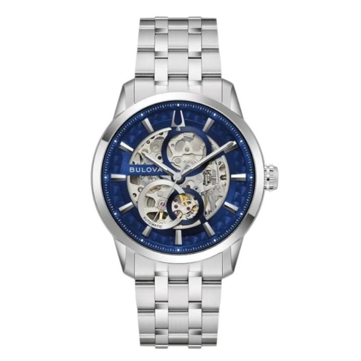 Bulova Sutton Classic Automatic 40MM Blue Dial SS Men’s Watch 96A331