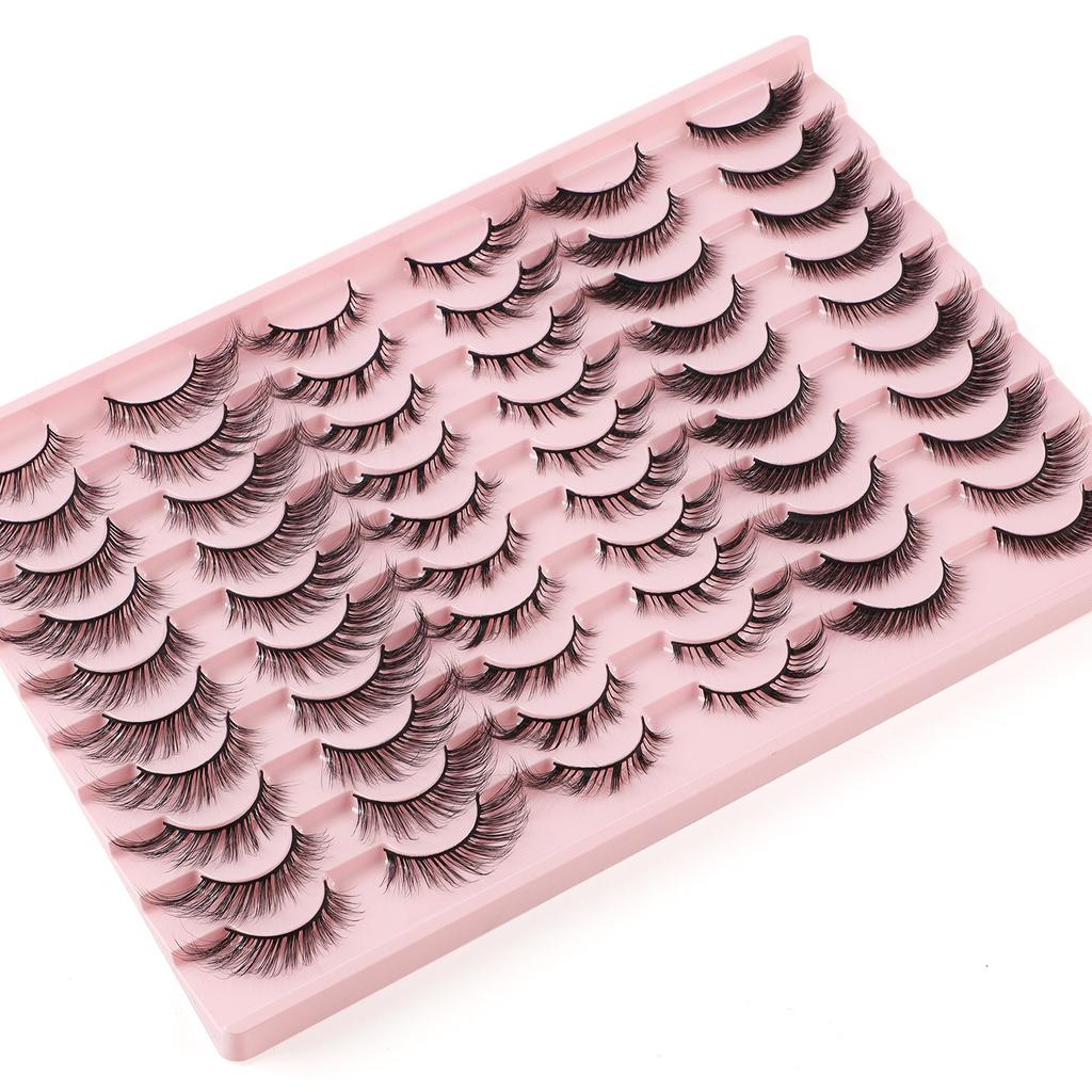 30 Pairs Of Oblique Flying Fox Eyes Large-Capacity Mixed False Eyelashes Natural Thick Simulated Eyelashes