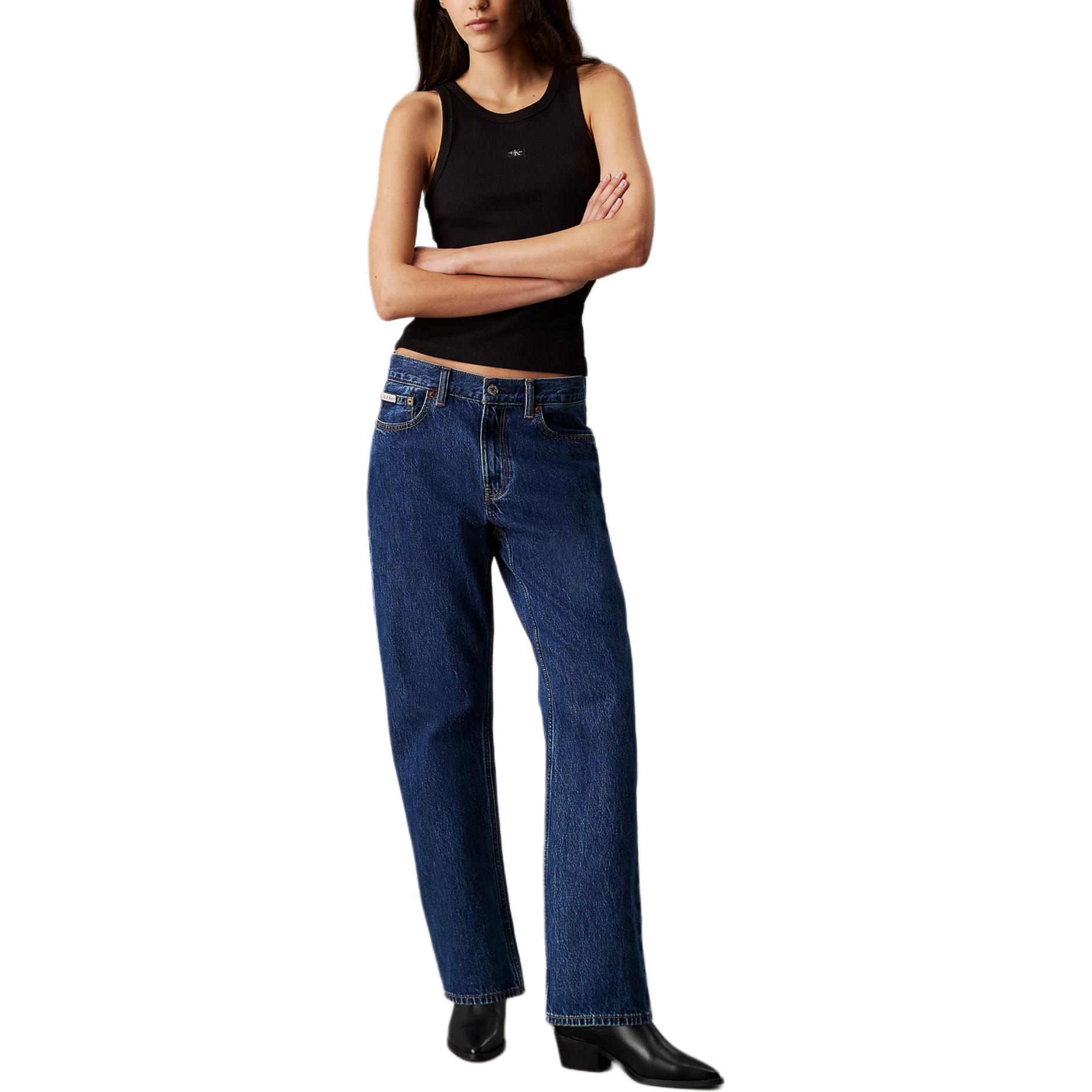 Calvin Klein Slim Fit Ribbed Tank Top Women tops Black J20J224762-BEH XS