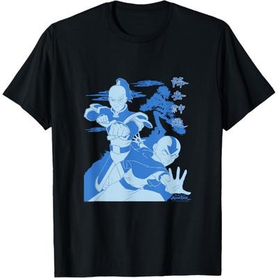 Avatar Aang Zuko Kampf Rivale Feuerbändigen Luftbändigen Blaues T-Shirt