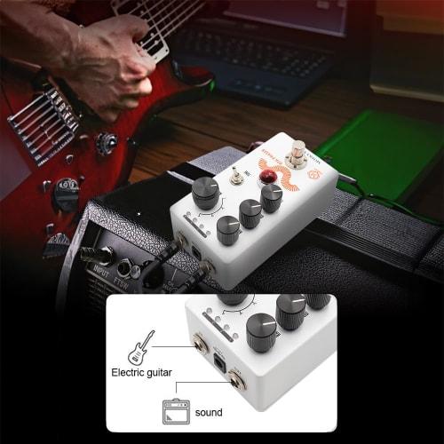 MOSKYAUDIO Mini Guitar Phaser Pedal with Rate, Depth, and Level Controls, True Bypass Tone Toggle Switch, Metal Shell, DC 9V, 6.35mm Input/Output Inte