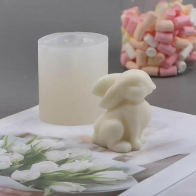 Molde de Silicone Criativo Forma Animal Fofa Coelho Sentado Feito à Mão Molde para Assar Bolo DIY Vela Perfumada Coelho Sentado Ferramentas DIY