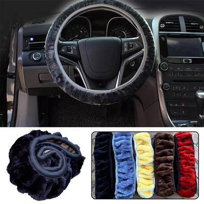 Plush Steering Wheel Cover For Women And Men Winter Cute Car Steering Wheel Cover Anti-slip Car Handle Cover