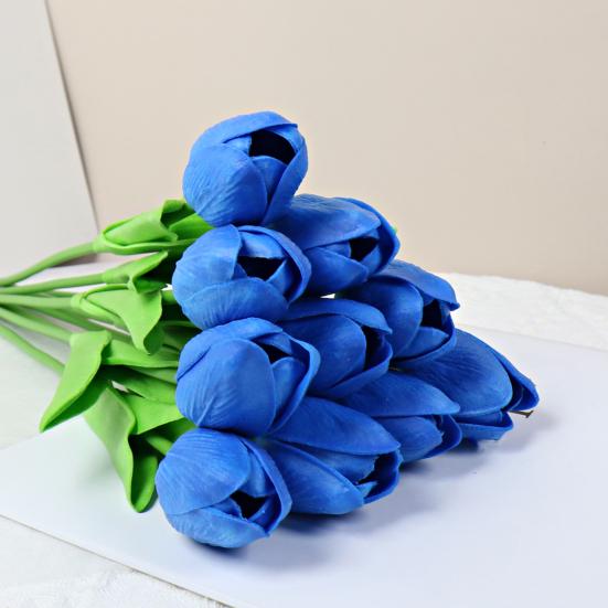 10Pcs Artificial Tulip Flower Home Office Party Realistic Fake Flower Branch Table Centerpiece Decoration Mother's Day Valentine's Day Easter Gift