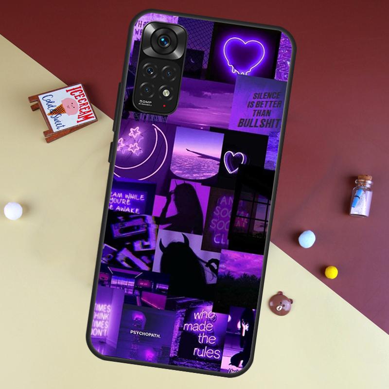 

Purple aesthetic Case For Xiaomi Redmi Note 8 9 12 10 11 Pro 8T 9S 10S 11S Cover For Redmi 9 10 9A 9C 10C Redmi 10